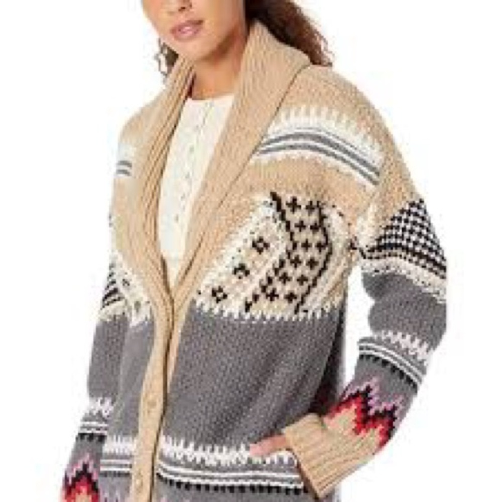 Aztec Sweater Cardigan EUC